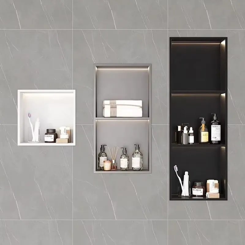 Shower Niche Stainless Steel Recessed - High Quality Modern 3-Tier 304 Stainless