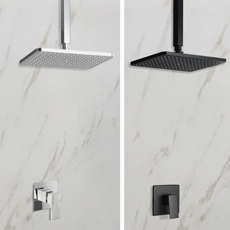 Shower Arm Ceiling Mount Brass Chrome - In Wall Concealed Bathroom Shower Faucet