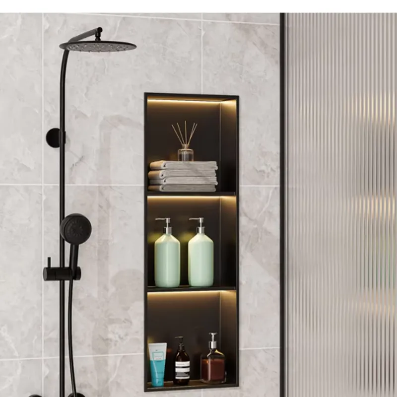 Shower Niche Stainless Steel Recessed - Modern Home Hotel Office Bathroom Wall