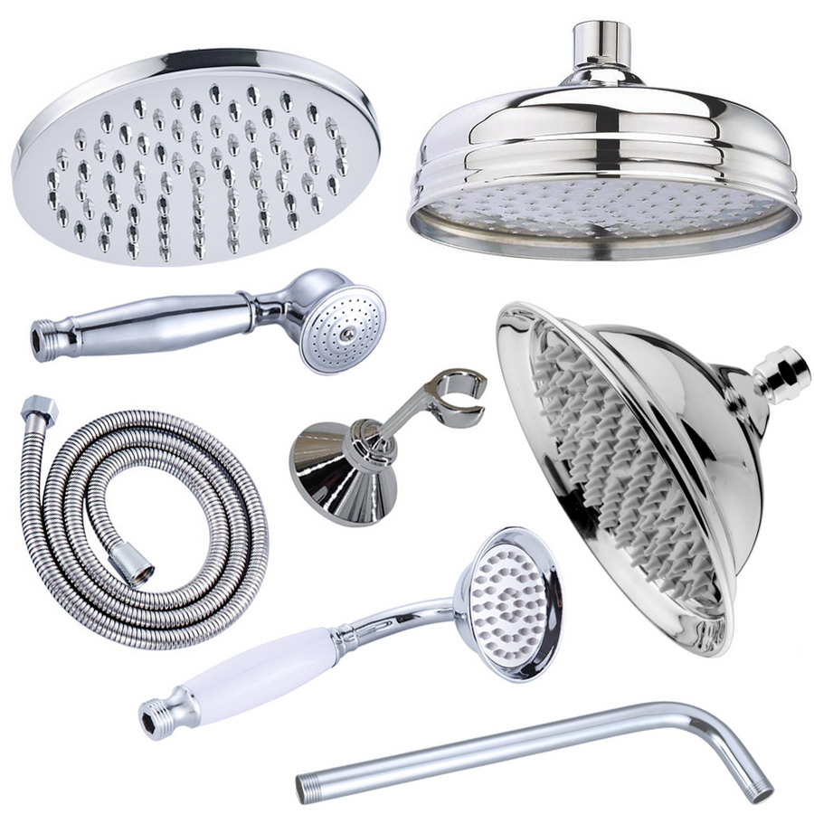 Shower Arm Ceiling Mount Brass Chrome - Polished Chrome 8 Inch Round Rainfall