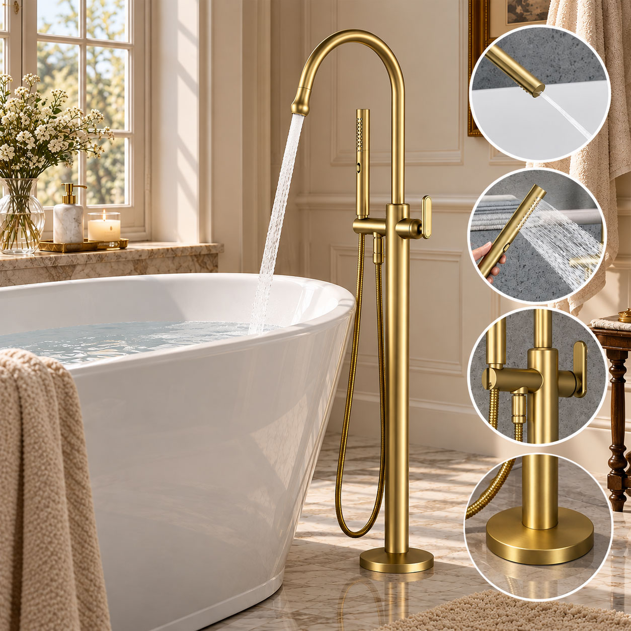 Freestanding Bathtub Filler Faucet Floor - Luxury Freestanding Bathtub Faucet Floor Mounted
