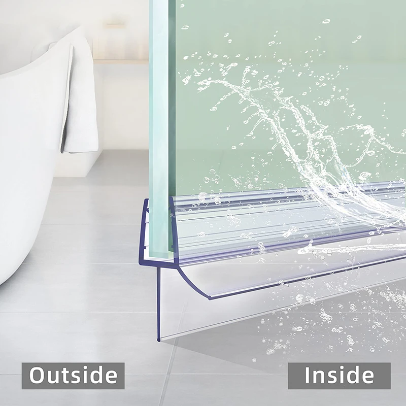Shower Door Bottom Seal Strip Sweep - 1PC 0.5/1/1.5/2M Transparent Shower Door Bottom