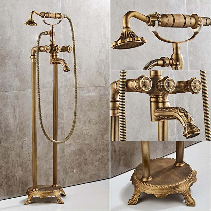 Freestanding Bathtub Filler Faucet Floor - Tuqiu Floor standing Carved Bathtub Faucet