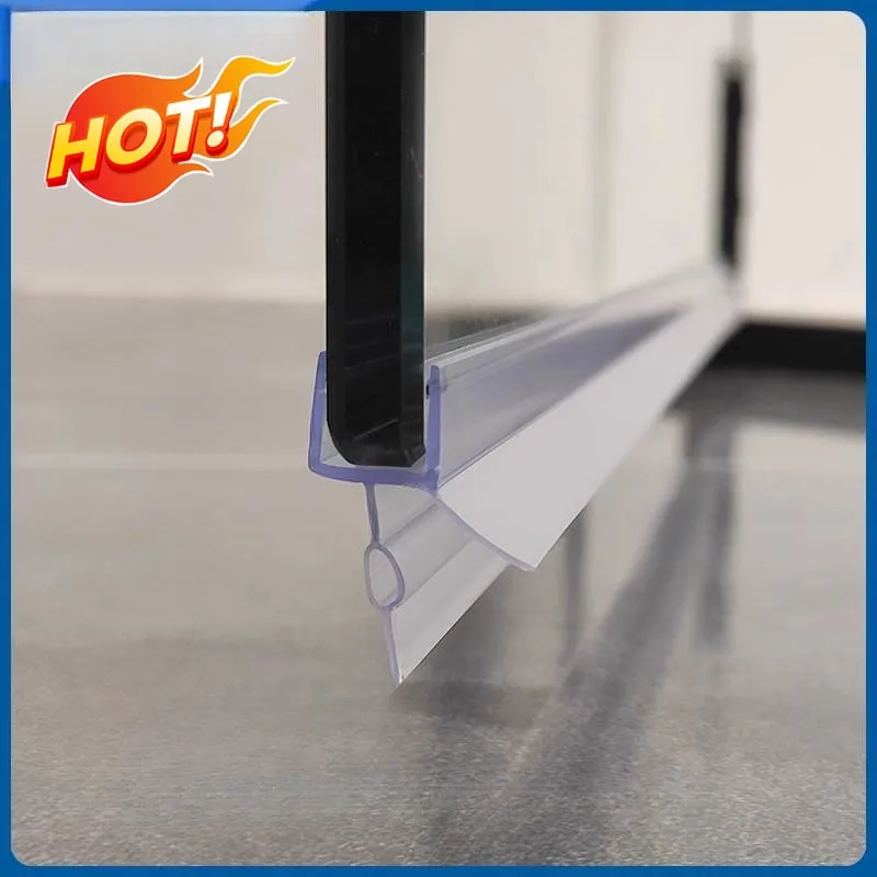 Shower Door Bottom Seal Strip Sweep - 2X50CM PVC shower screen seal strip