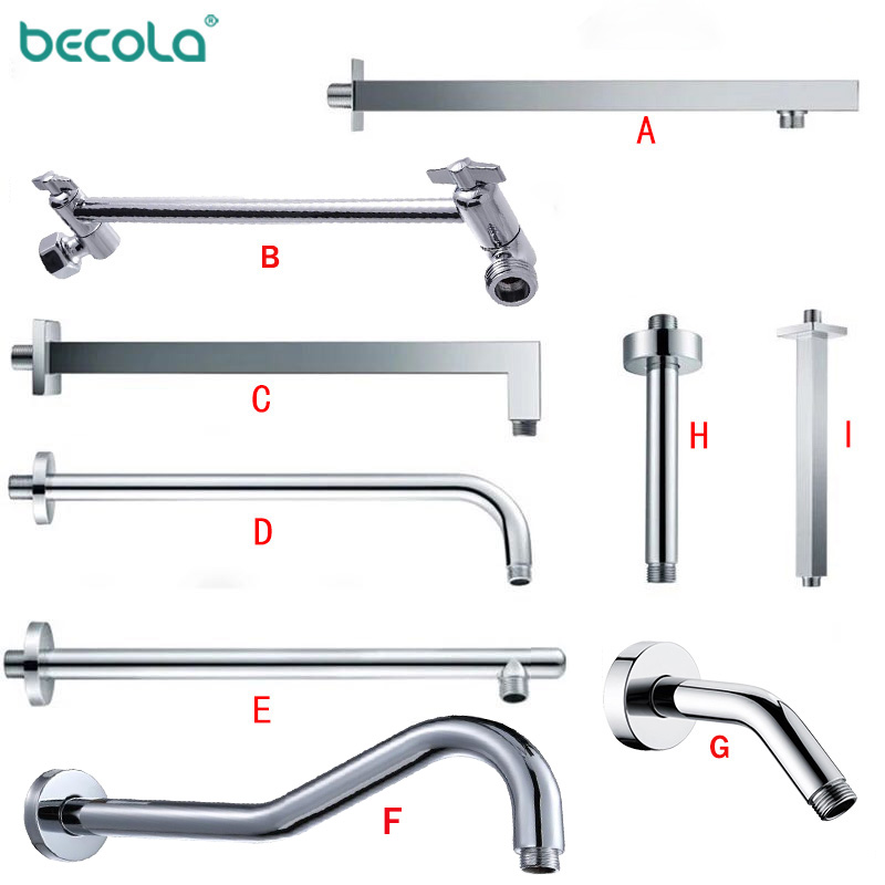 Shower Arm Ceiling Mount Brass Chrome - BECOLA Bathroom Copper Wall Shower Arm