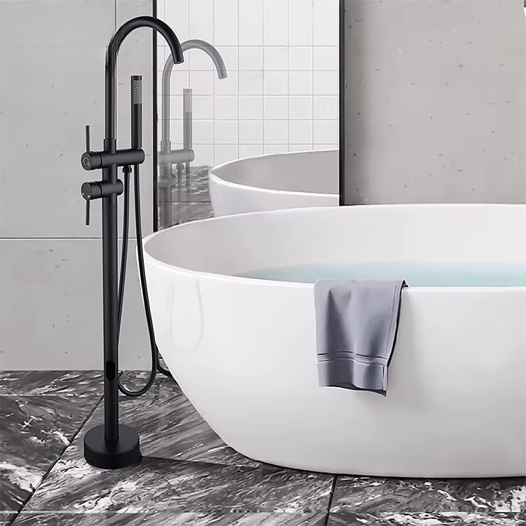 Freestanding Bathtub Filler Faucet Floor - Black Brassl Mounted Free Standing Filler