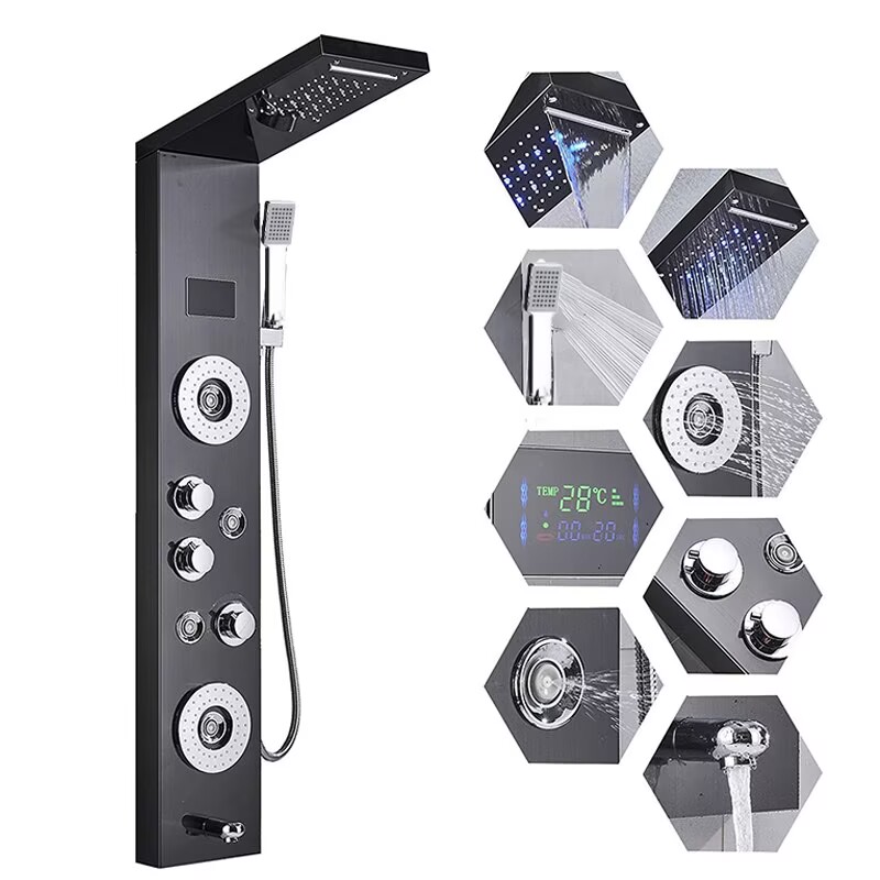 LED Digital Display Shower Pan - Led Rainfall Shower Head Waterfall recension och pris