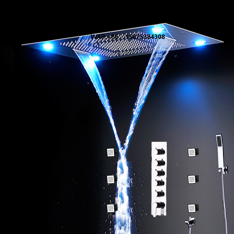 Big LED Shower Faucets Bathroo - Led Rainfall Shower Head Waterfall recension och pris
