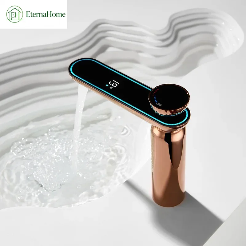 Basin Faucets Black/Gold/Gun G - Thermostatic Mixing Valve Digital Display recension och pris