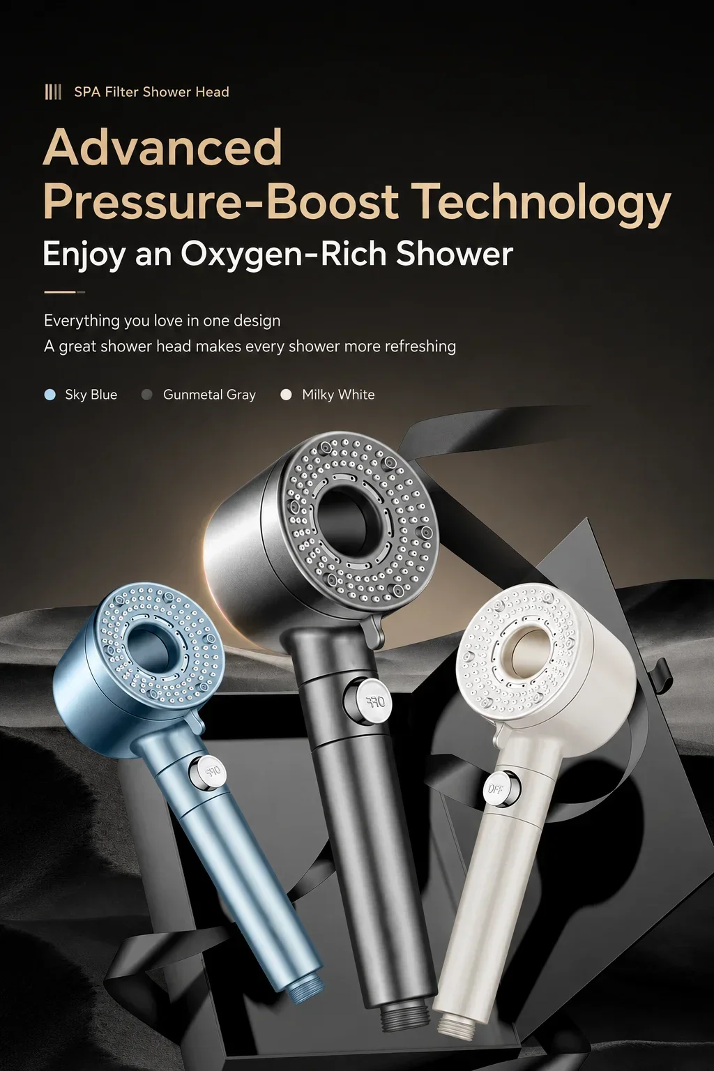 360°Rotation Turbo Fan High Pr - Handheld Shower Head High Pressure Filter recension och pris