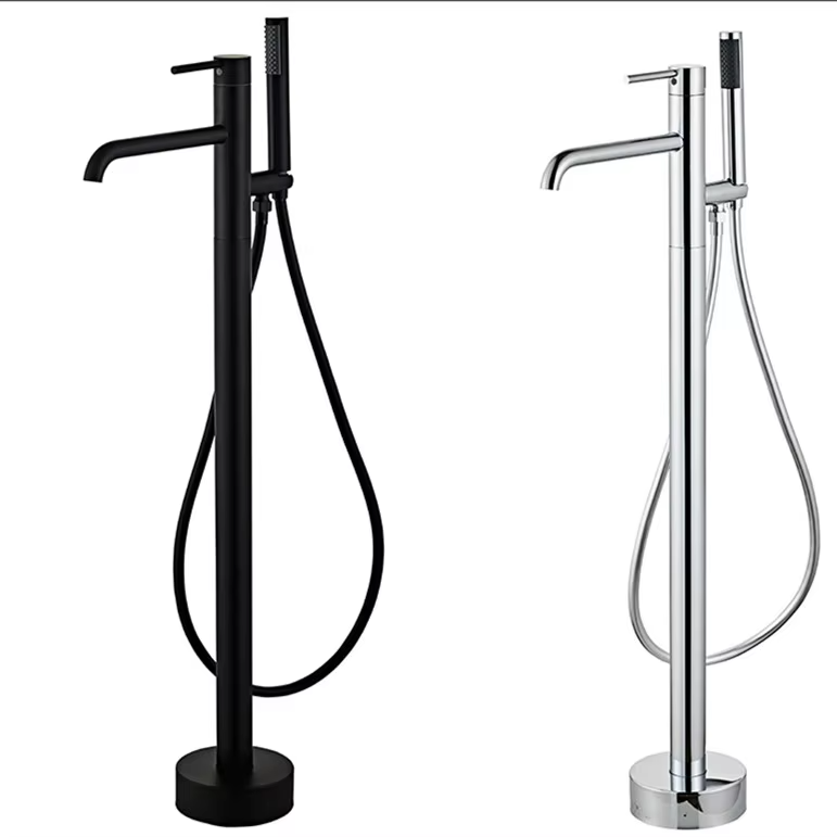 #￥Floor Mounted Bath Taps Show - Freestanding Bathtub Filler Faucet Floor recension och pris