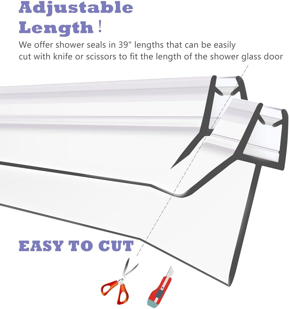 1/2/3pcs Frameless Shower Door - Shower Door Bottom Seal Strip Sweep recension och pris