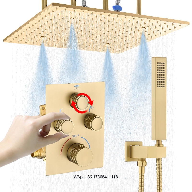 Brass Brass Shower System - 16 - Rainfall Shower Head Ceiling Mount 16 Inch recension och pris