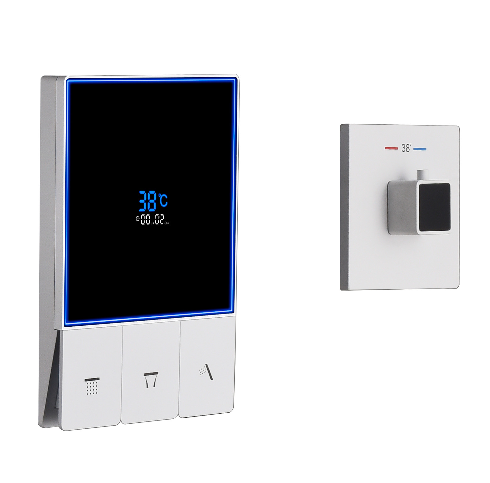 Newest White Solid Brass 3 Way - Thermostatic Mixing Valve Digital Display recension och pris