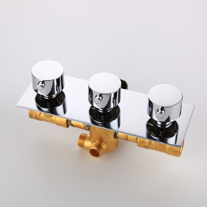 Brass Concealed 3-Way Shower D - Thermostatic Shower Faucet Valve 3 Way recension och pris