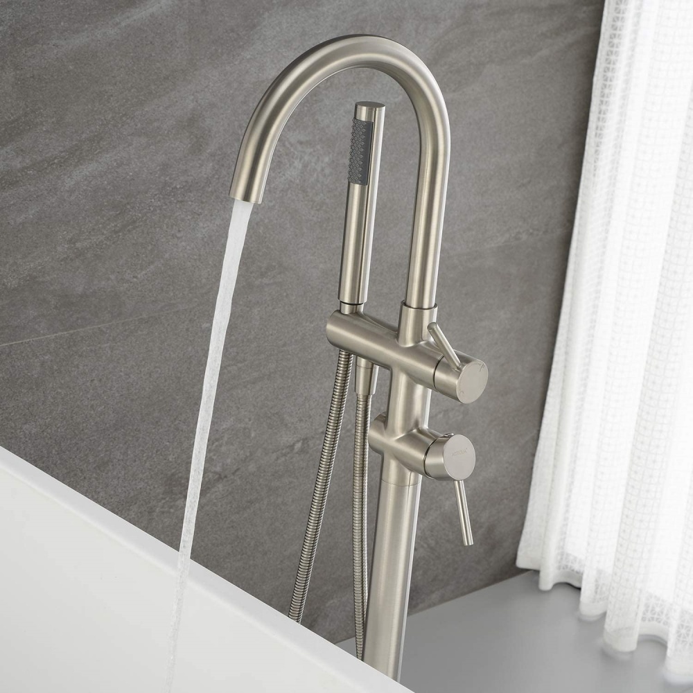 Freestanding Tub Filler Waterf - Freestanding Bathtub Filler Faucet Floor recension och pris
