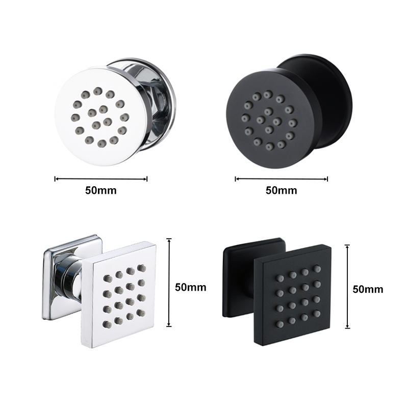 Black Bathroom Solid Brass Squ - Shower Body Jet Massage Spray Square recension och pris