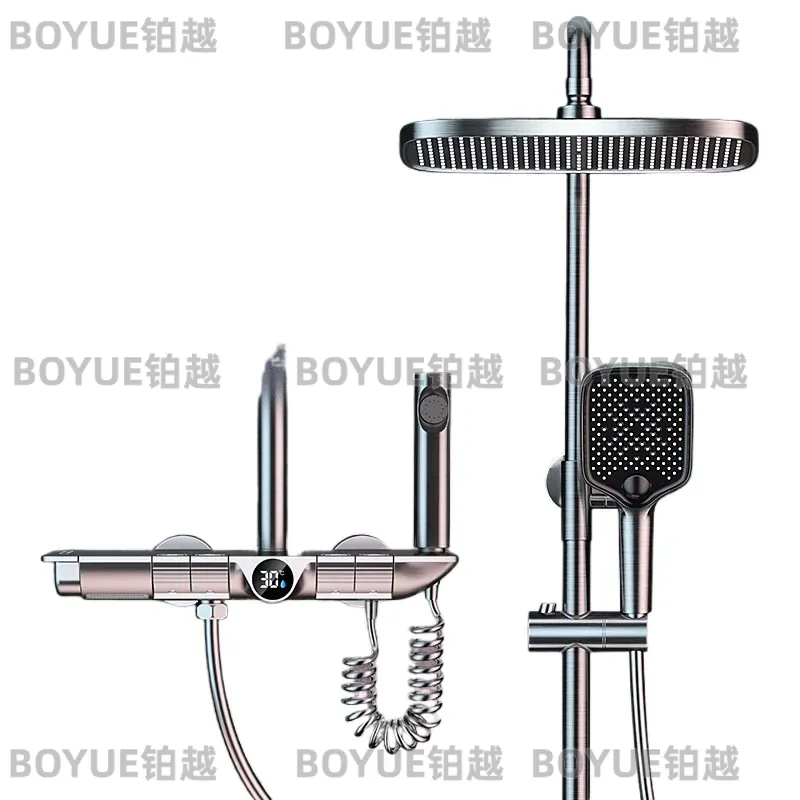 Grey Piano Key Thermostatic Sh - Concealed Thermostatic Shower System Set recension och pris