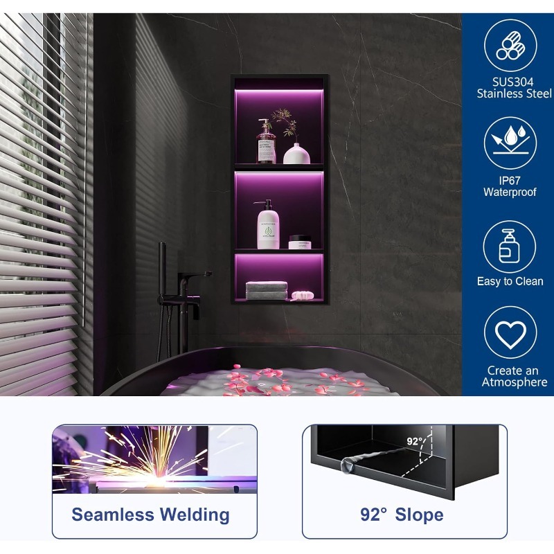 Stainless steel niche cabinet  - Shower Niche Stainless Steel Recessed recension och pris