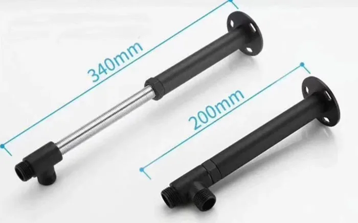 Black or brushed gold telescop - Shower Arm Ceiling Mount Brass Chrome recension och pris