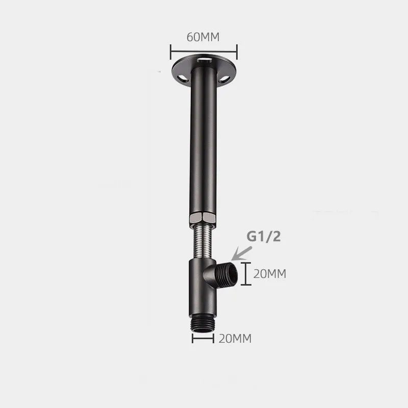 Black or brushed gold telescop - Shower Arm Ceiling Mount Brass Chrome recension och pris