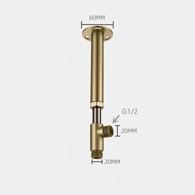 Black or brushed gold telescop - Shower Arm Ceiling Mount Brass Chrome recension och pris