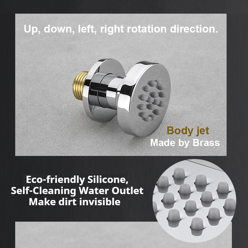 Brass Bathroom Accessories Squ - Shower Body Jet Massage Spray Square recension och pris