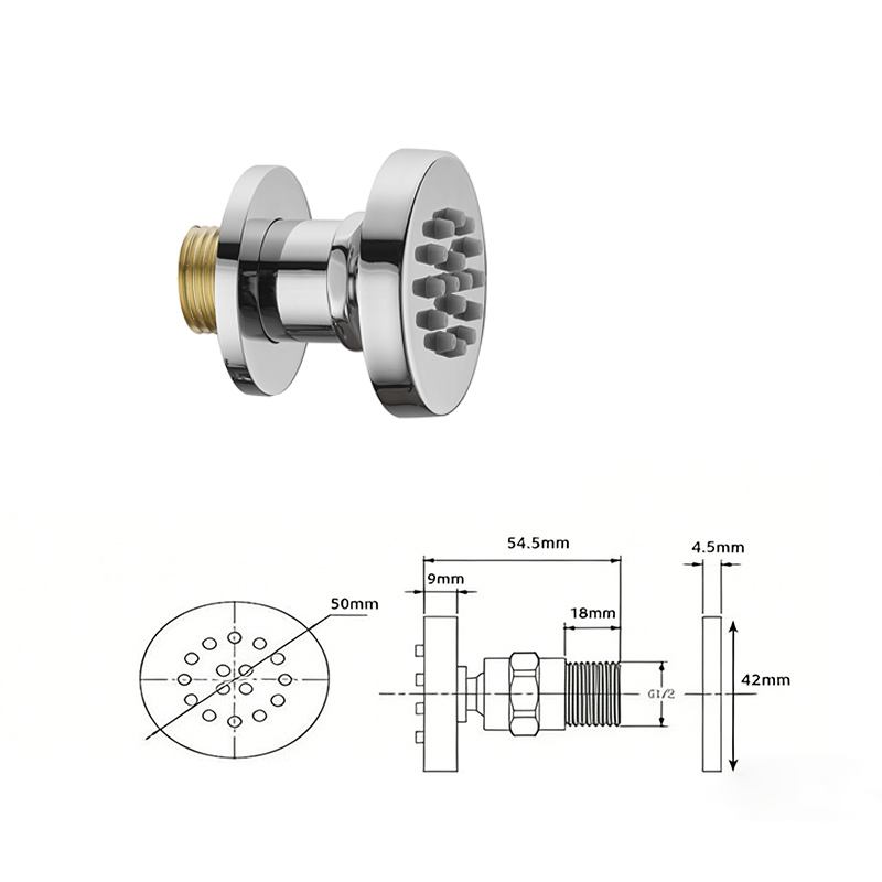 Brass Bathroom Accessories Squ - Shower Body Jet Massage Spray Square recension och pris