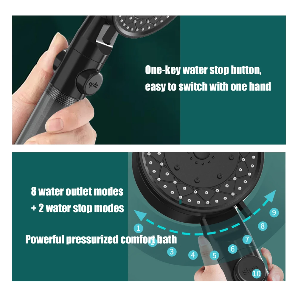 10 Spray High-Pressure Water S - Handheld Shower Head High Pressure Filter recension och pris
