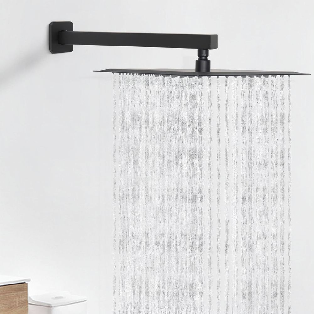 40cm Wall Mounted Square Showe - Rainfall Shower Head Ceiling Mount 16 Inch recension och pris