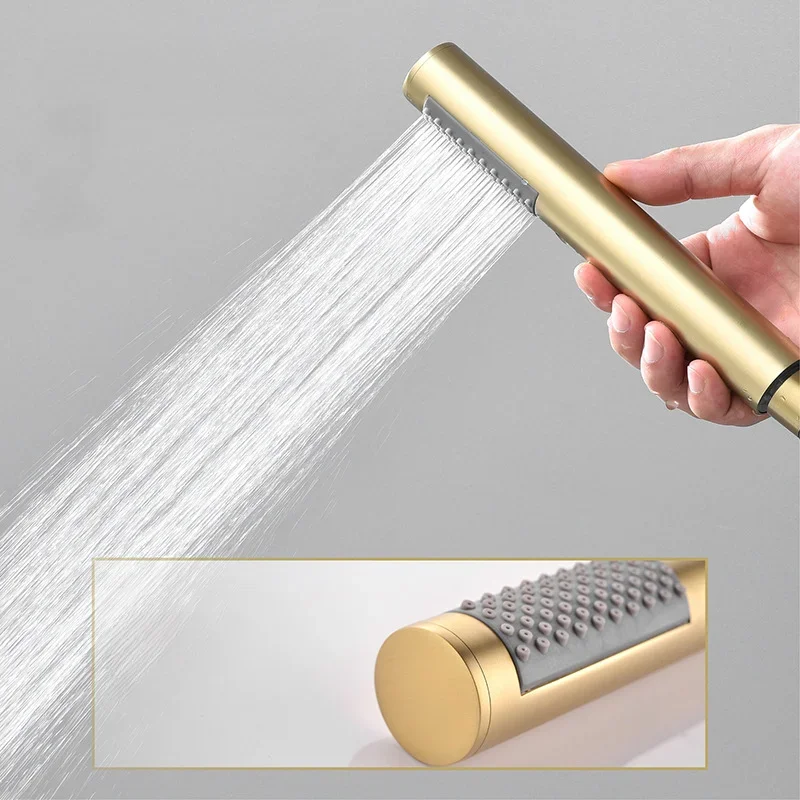 Brushed Gold Dual Function In- - Concealed Thermostatic Shower System Set recension och pris