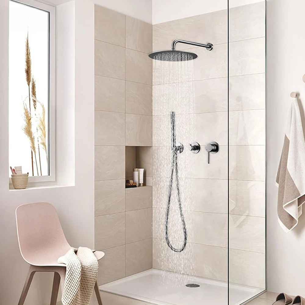8-16'' Embed Box Wall Mounted  - Shower Arm Ceiling Mount Brass Chrome recension och pris