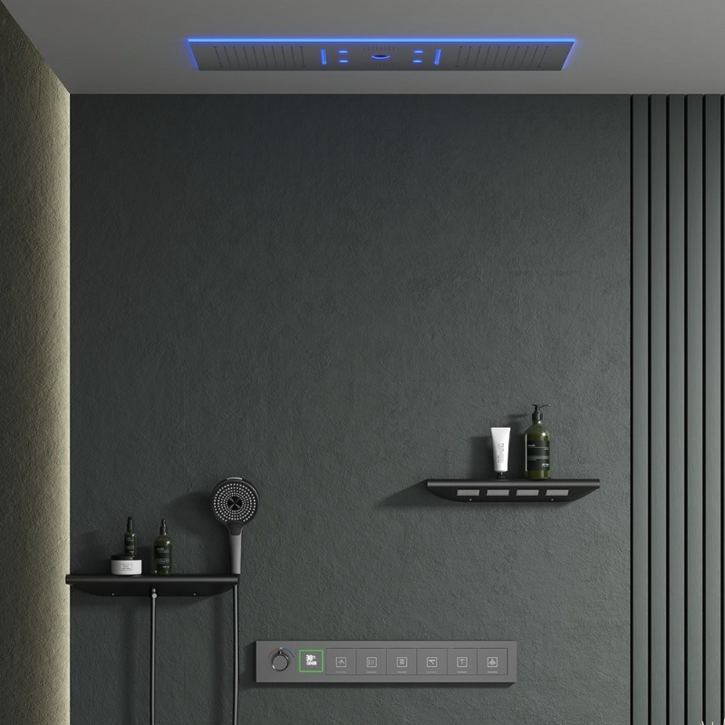 Music Shower Head Bathroom LED - Led Rainfall Shower Head Waterfall recension och pris