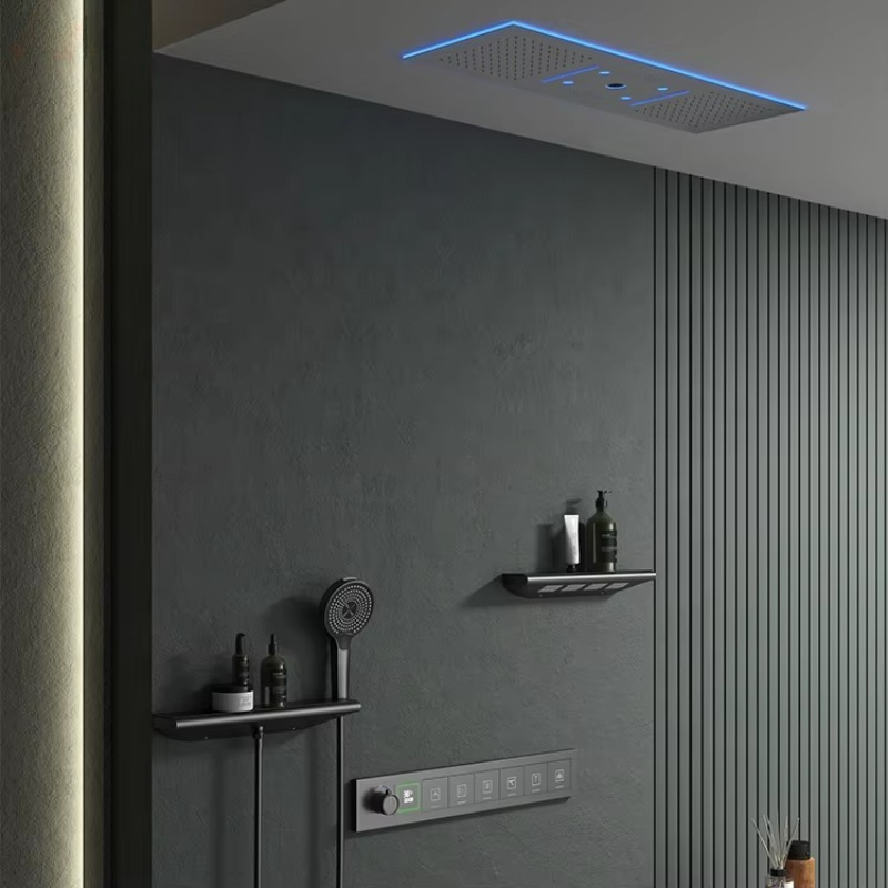 Music Shower Head Bathroom LED - Led Rainfall Shower Head Waterfall recension och pris