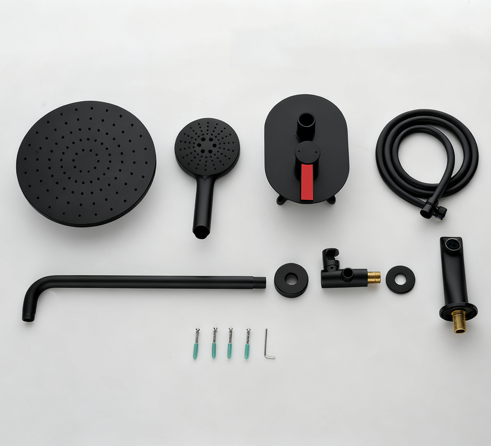 High End Matte Black Concealed - Concealed Thermostatic Shower System Set recension och pris