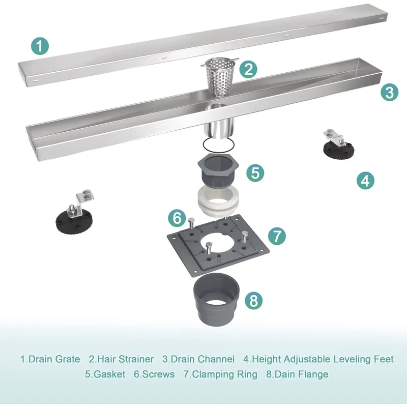 for Modern 304 Stainless Steel - Linear Shower Drain Stainless 304 Tile In recension och pris