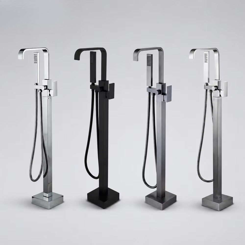 Floor Mounted Bath Mixer Brass - Freestanding Bathtub Filler Faucet Floor recension och pris