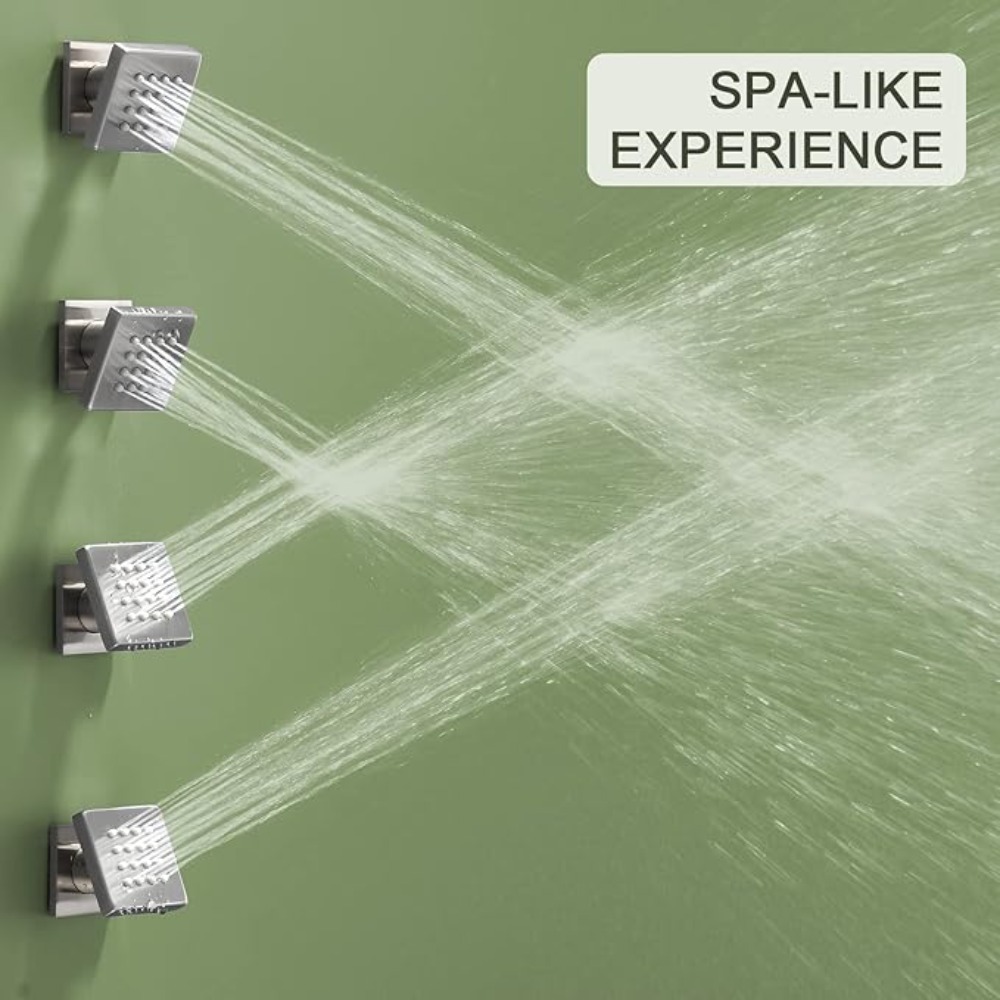 Chrome Black Brass Body Sprays - Shower Body Jet Massage Spray Square recension och pris