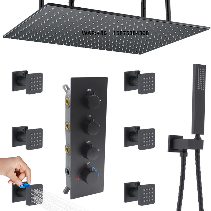 New Modern  Thermostatic Conce - Concealed Thermostatic Shower System Set recension och pris