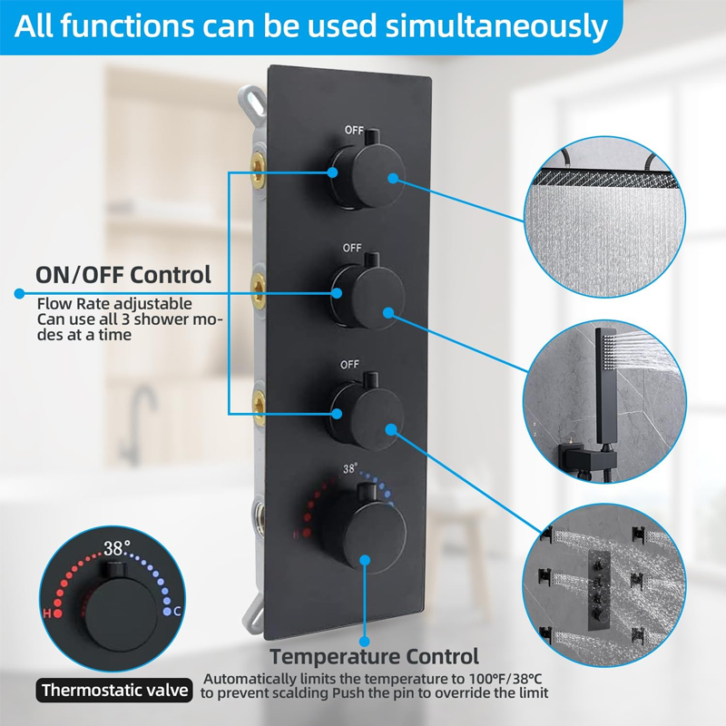 New Modern  Thermostatic Conce - Concealed Thermostatic Shower System Set recension och pris
