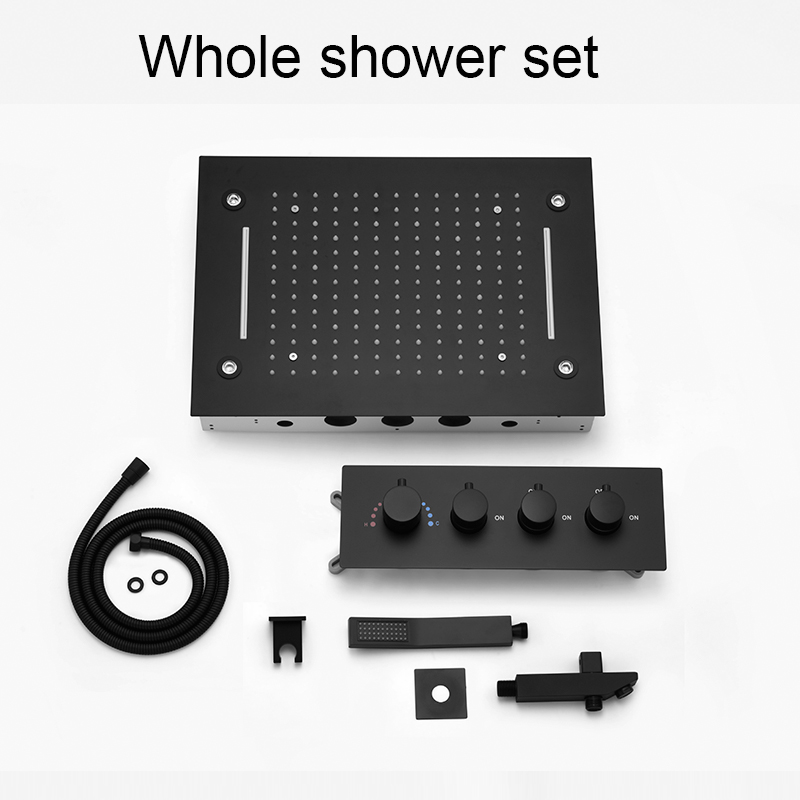 Black 2 Functions Shower Head  - Led Rainfall Shower Head Waterfall recension och pris