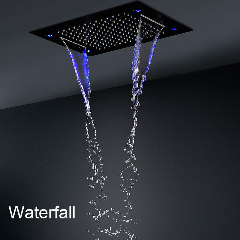 Black 2 Functions Shower Head  - Led Rainfall Shower Head Waterfall recension och pris