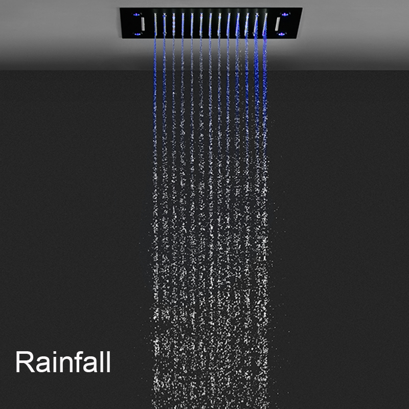 Black 2 Functions Shower Head  - Led Rainfall Shower Head Waterfall recension och pris