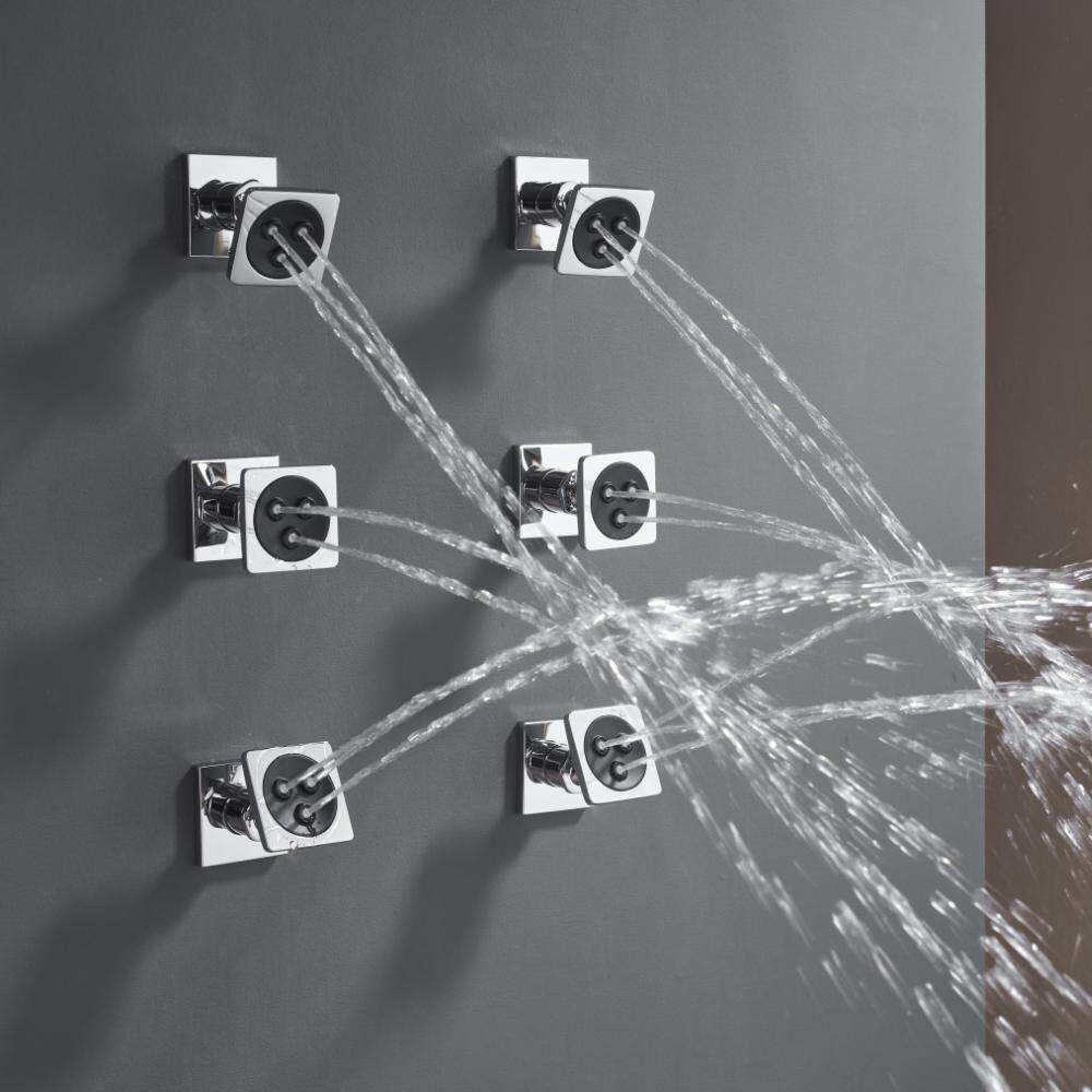 Square Chrome Shower Body Spra - Shower Body Jet Massage Spray Square recension och pris