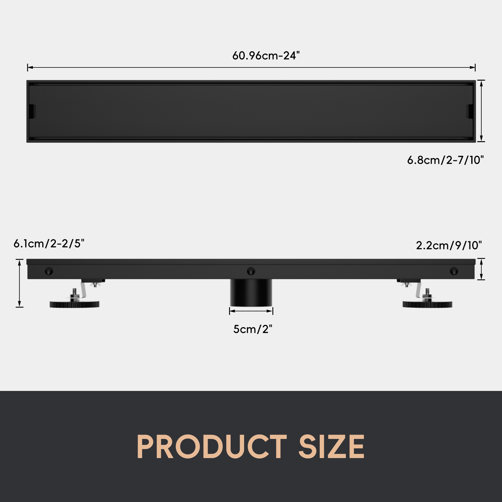 APPASO 24 Inch Linear Shower D - Linear Shower Drain Stainless 304 Tile In recension och pris