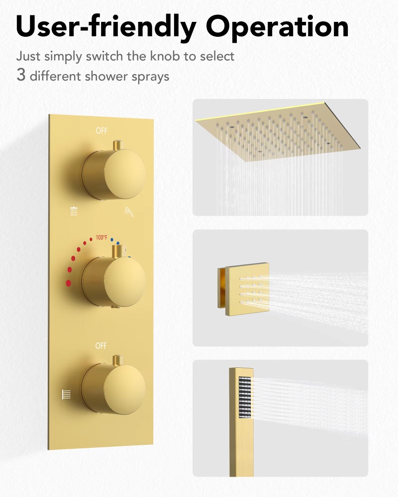 Bathroom Chrome Ceiling Mounte - Concealed Thermostatic Shower System Set recension och pris