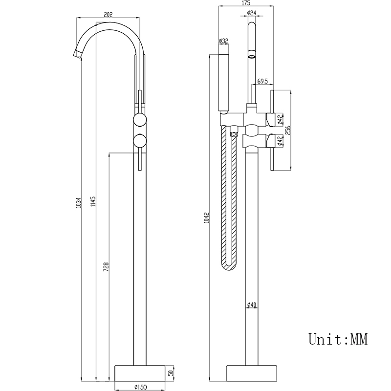 KEMAIDI Golden Plated Bathtub  - Freestanding Bathtub Filler Faucet Floor recension och pris