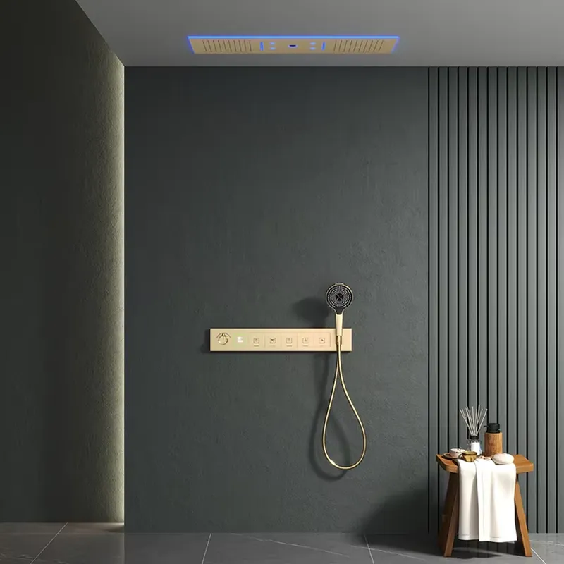LED Light Brass Shower System  - Concealed Thermostatic Shower System Set recension och pris
