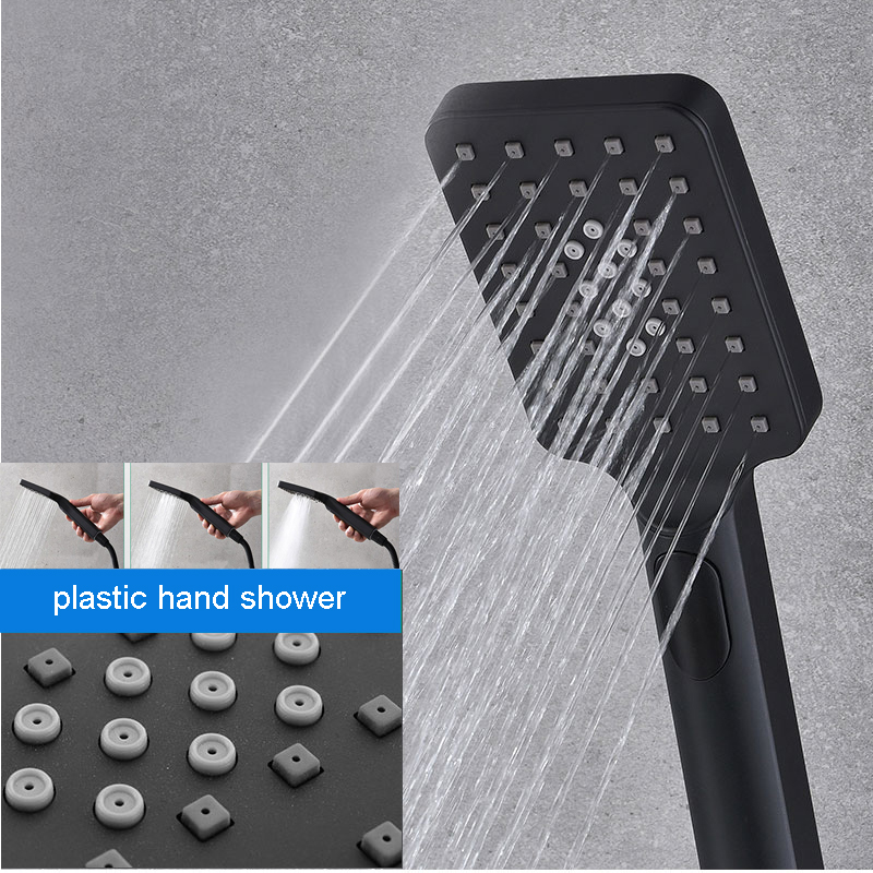360x500mm Black LED Shower Set - Thermostatic Shower Faucet Valve 3 Way recension och pris
