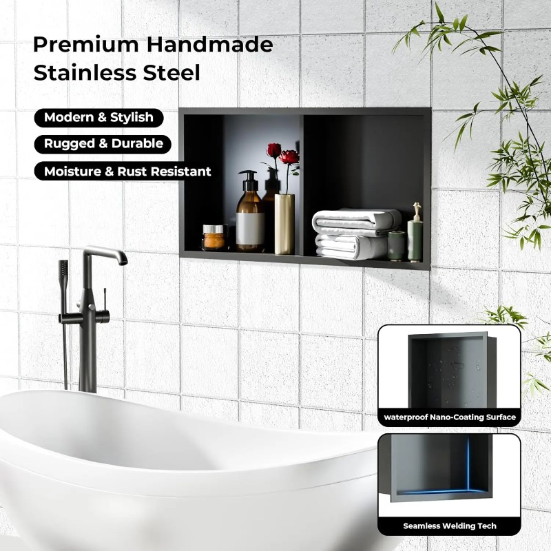 Stainless Steel Shower Niche B - Shower Niche Stainless Steel Recessed recension och pris